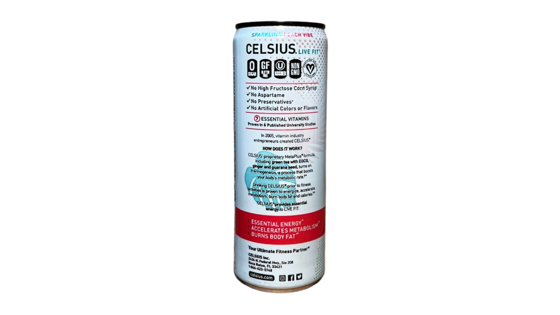 Celsius Sparkling - Peach Vibe (12 Fl. Oz / 12 Pack)