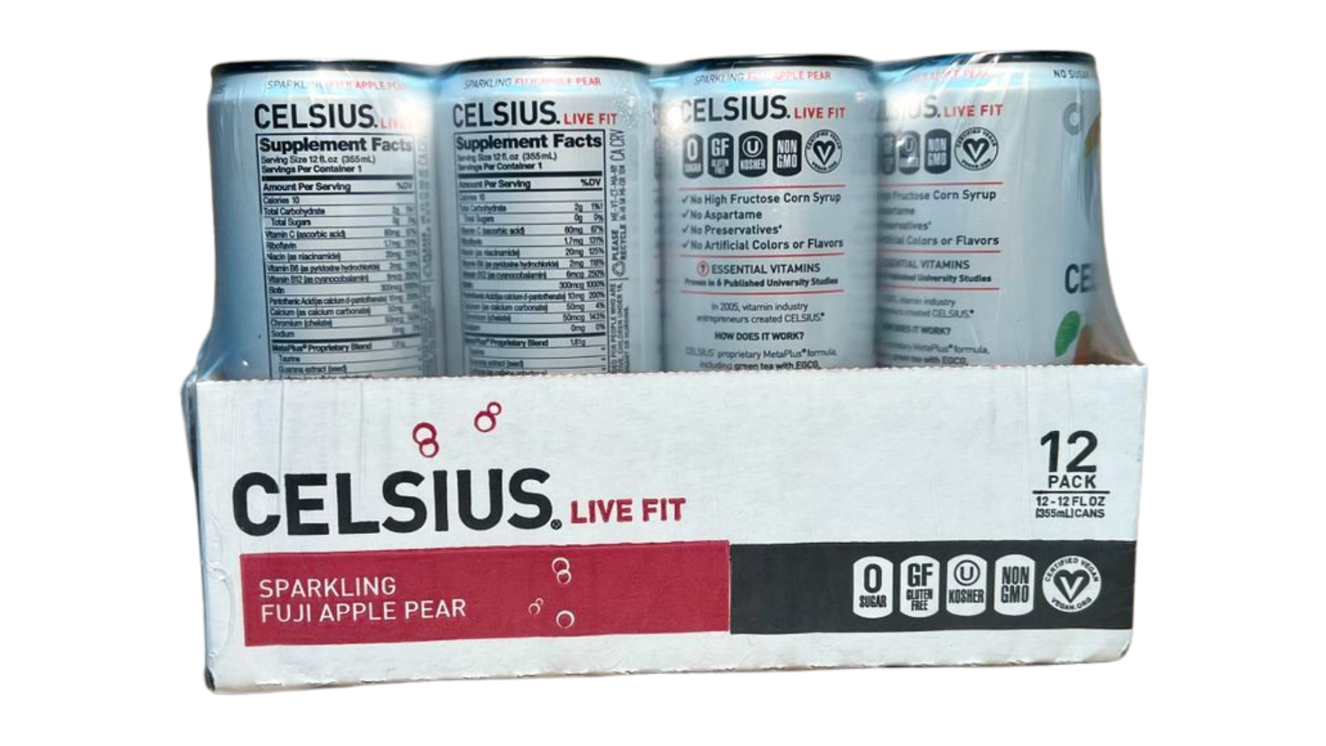 Celsius Sparkling - Fuji Apple Pear (12 Fl. Oz / 12 Pack)