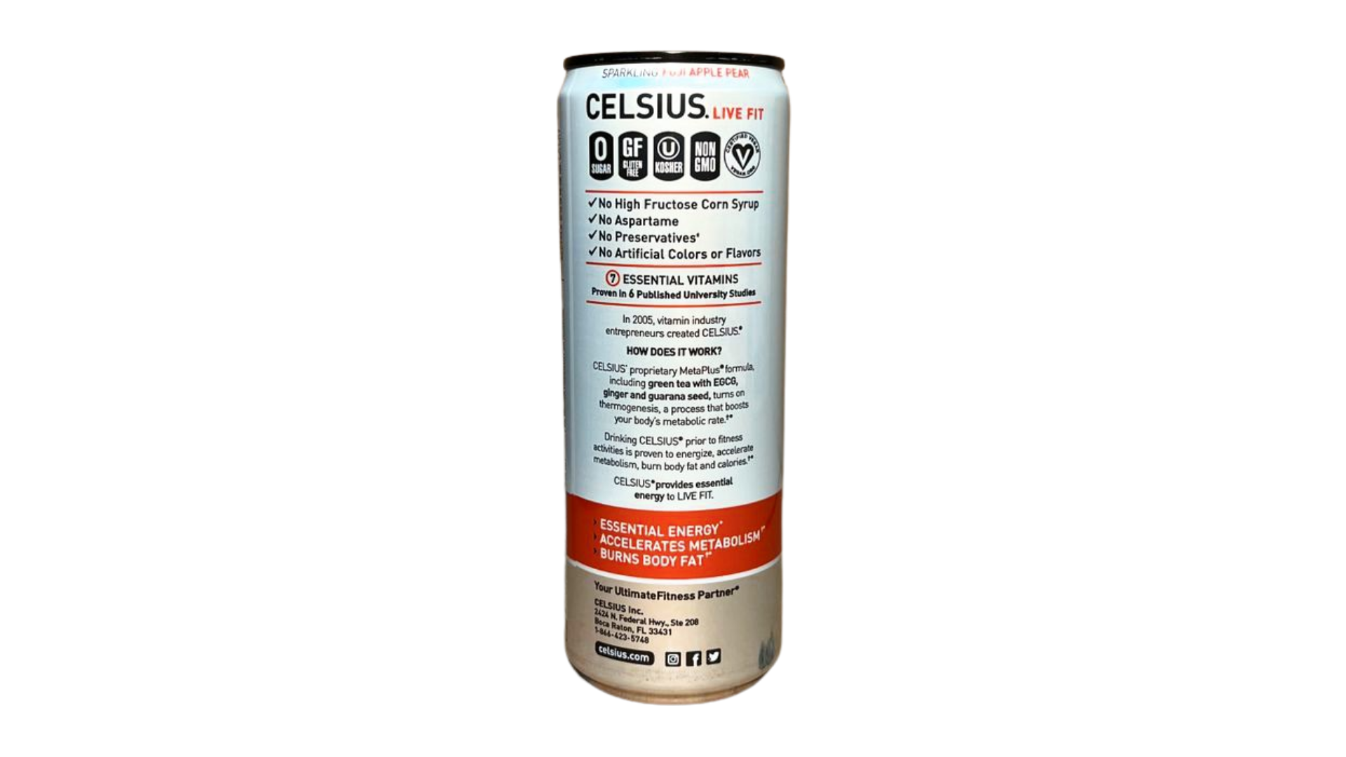 Celsius Sparkling - Fuji Apple Pear (12 Fl. Oz / 12 Pack)