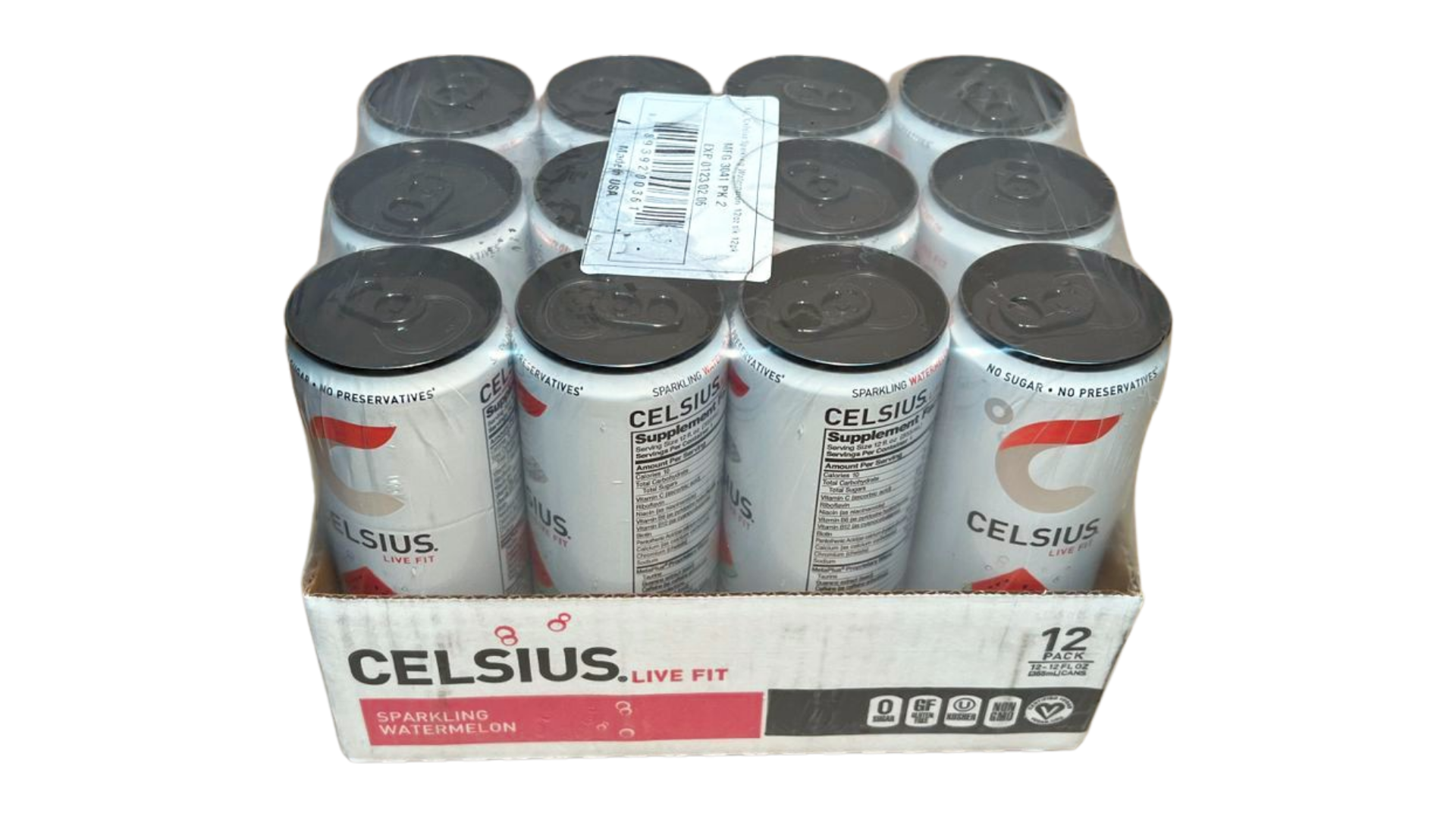 Celsius Sparkling - Watermelon (12 Fl. Oz / 12 Pack)