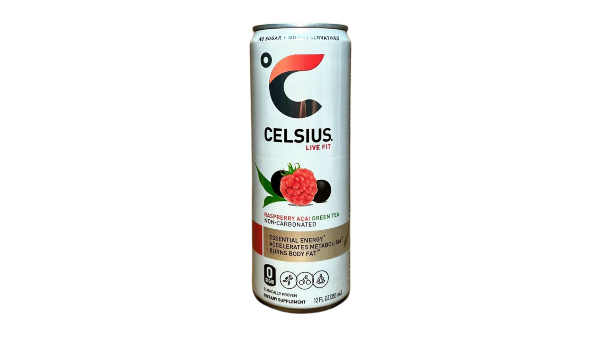 Celsius Sparkling - Raspberry Acai Green Tea (12 Fl. Oz / 12 Pack)