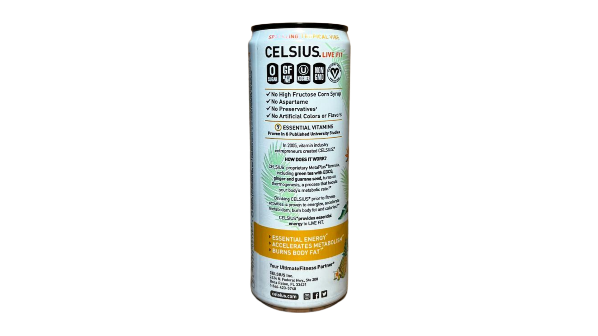 Celsius Sparkling - Tropical Vibe (12 Fl. Oz / 12 Pack)