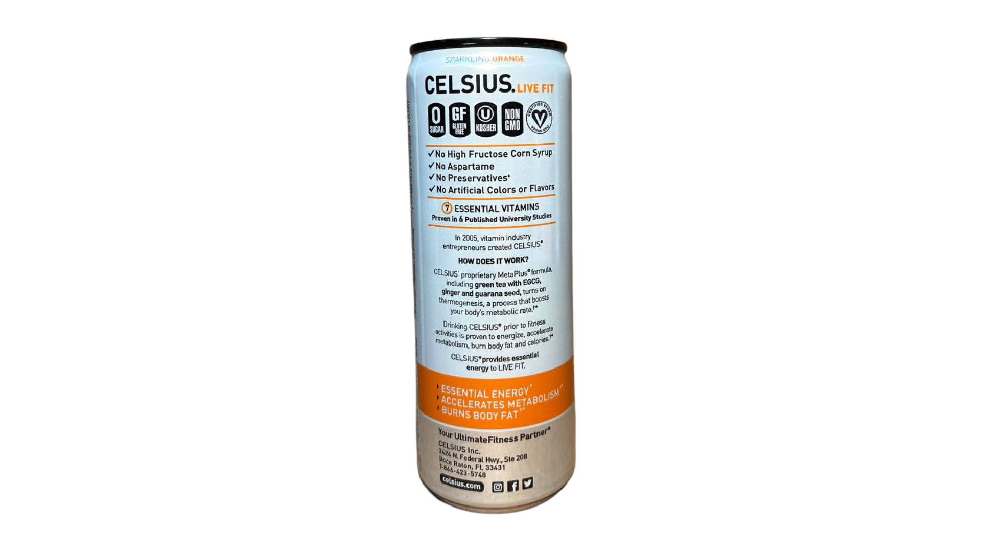 Celsius Sparkling - Orange (12 Fl. Oz / 12 Pack)