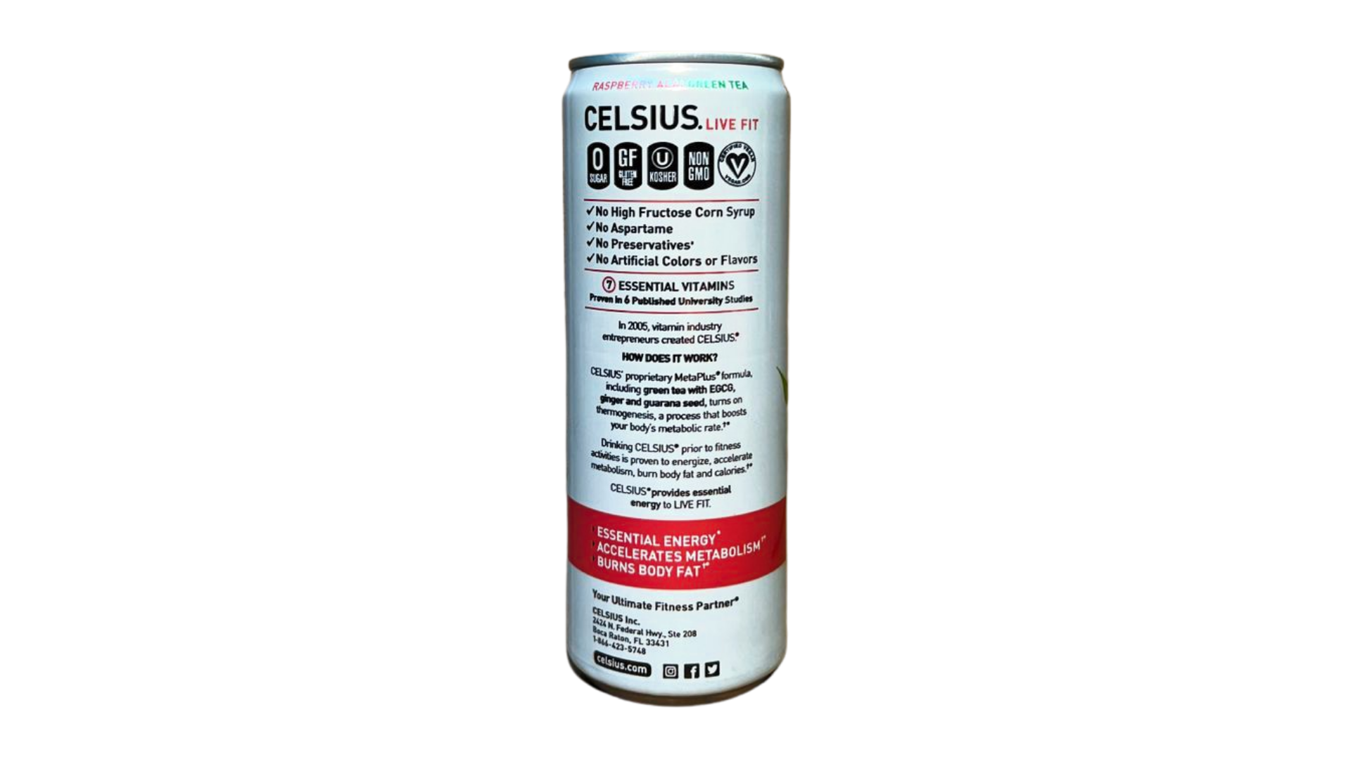 Celsius Sparkling - Raspberry Acai Green Tea (12 Fl. Oz / 12 Pack)