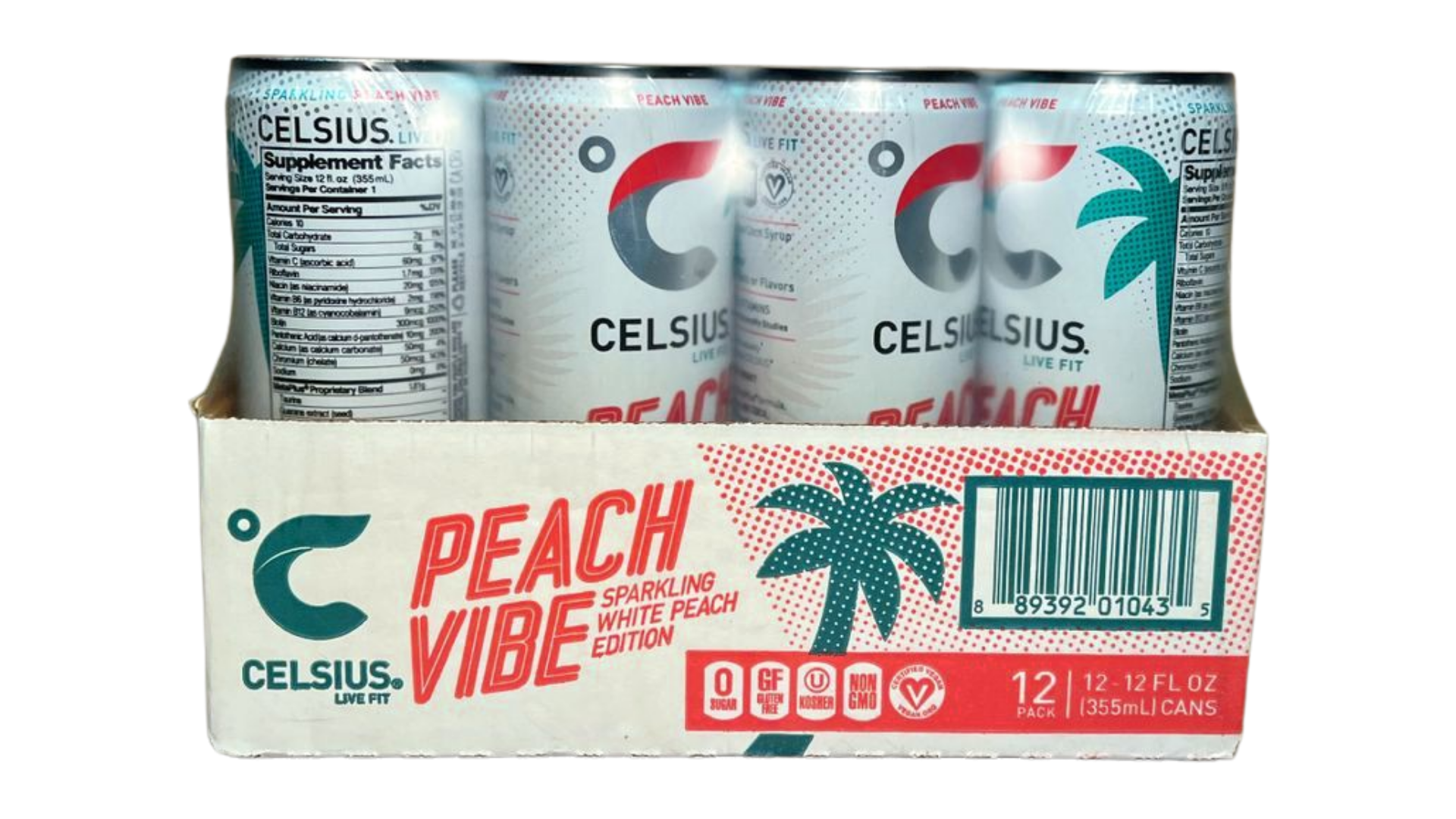 Celsius Sparkling - Peach Vibe (12 Fl. Oz / 12 Pack)