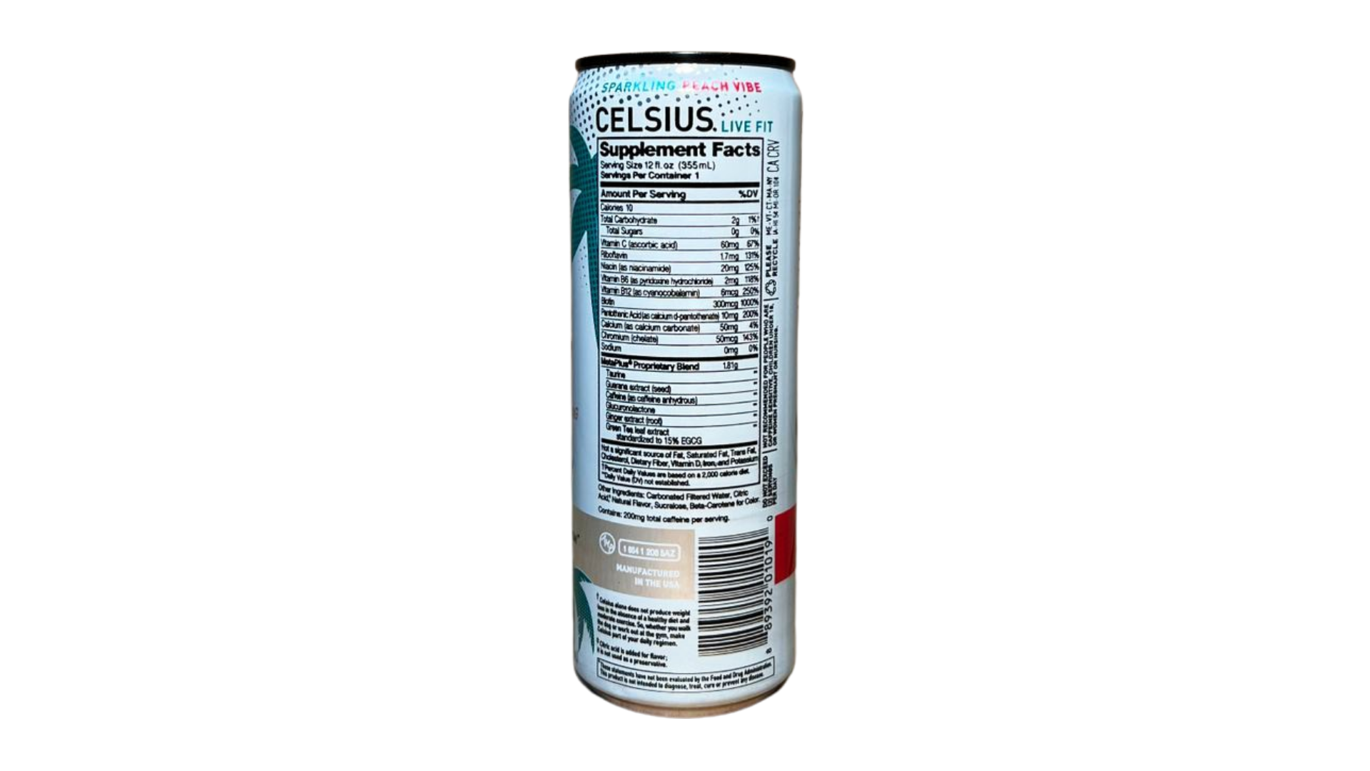 Celsius Sparkling - Peach Vibe (12 Fl. Oz / 12 Pack)