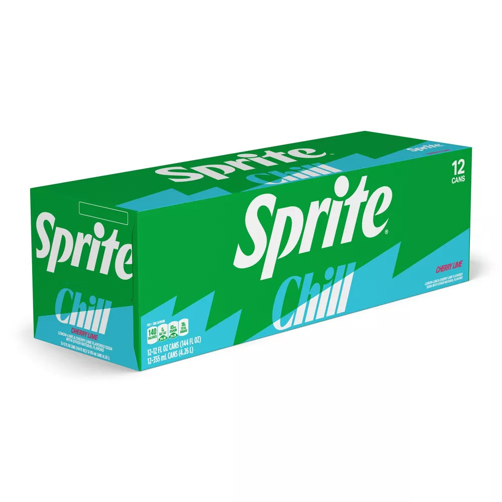 Sprite Chill Cherry Lime Natural Flavor Soda - 24 pk/12 fl oz Cans