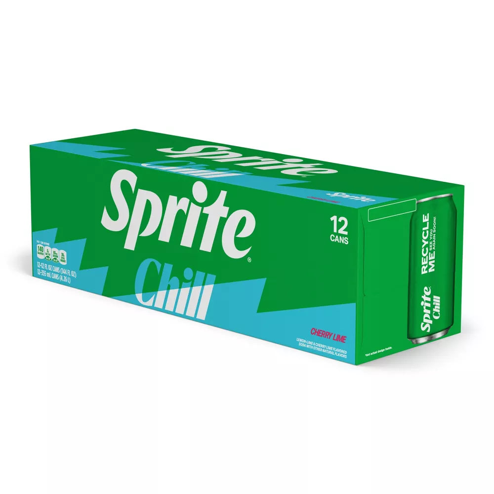 Sprite Chill Cherry Lime Natural Flavor Soda - 24 pk/12 fl oz Cans