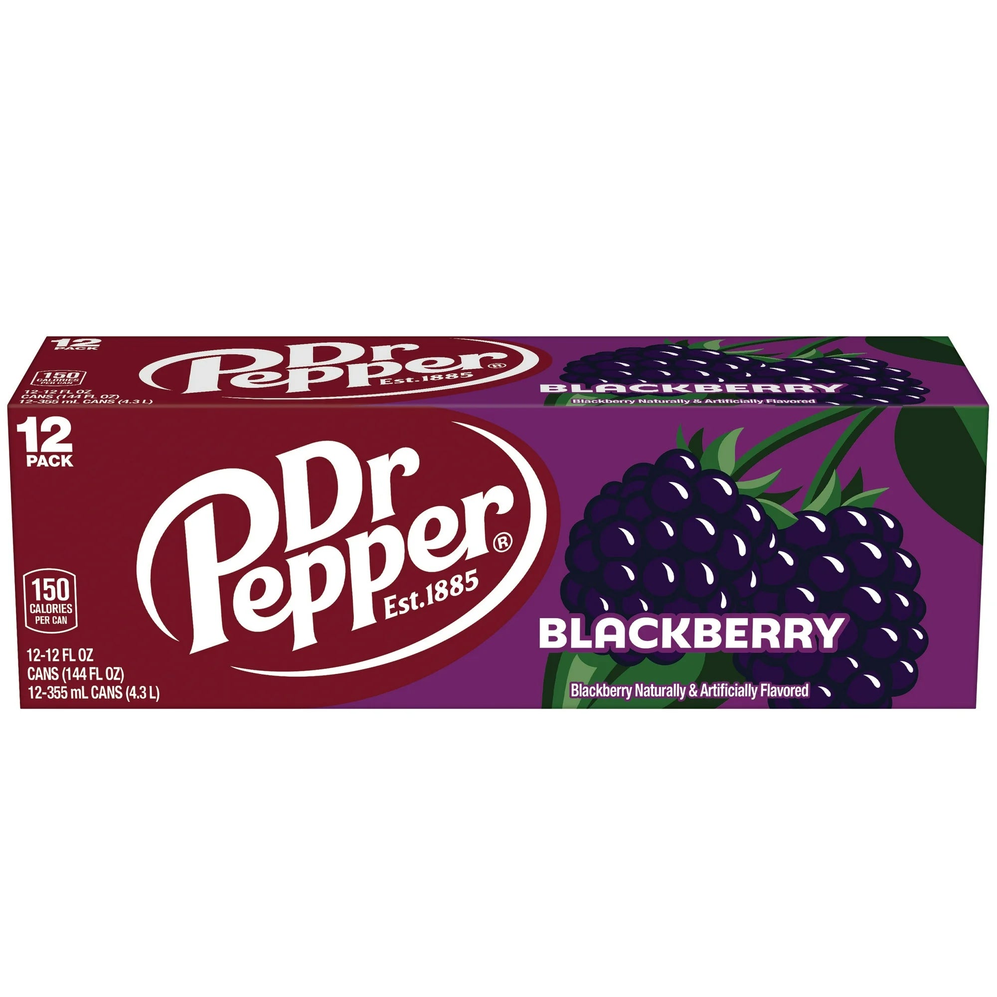 Dr Pepper Blackberry Soda Cans, 12 Fl Oz, Pack of 12