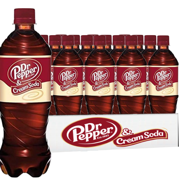 Dr. Pepper Cream Soda, 20 Fl. Oz, 24 Pack – 123 Beverages