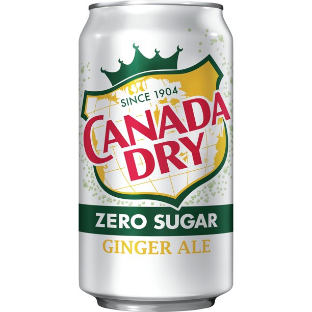 Canada Dry Ginger Ale (Zero Sugar), 12 Oz, 24 Cans