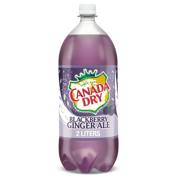 Canada Dry Blackberry Ginger Ale Soda, 2L Bottle, 6 pack