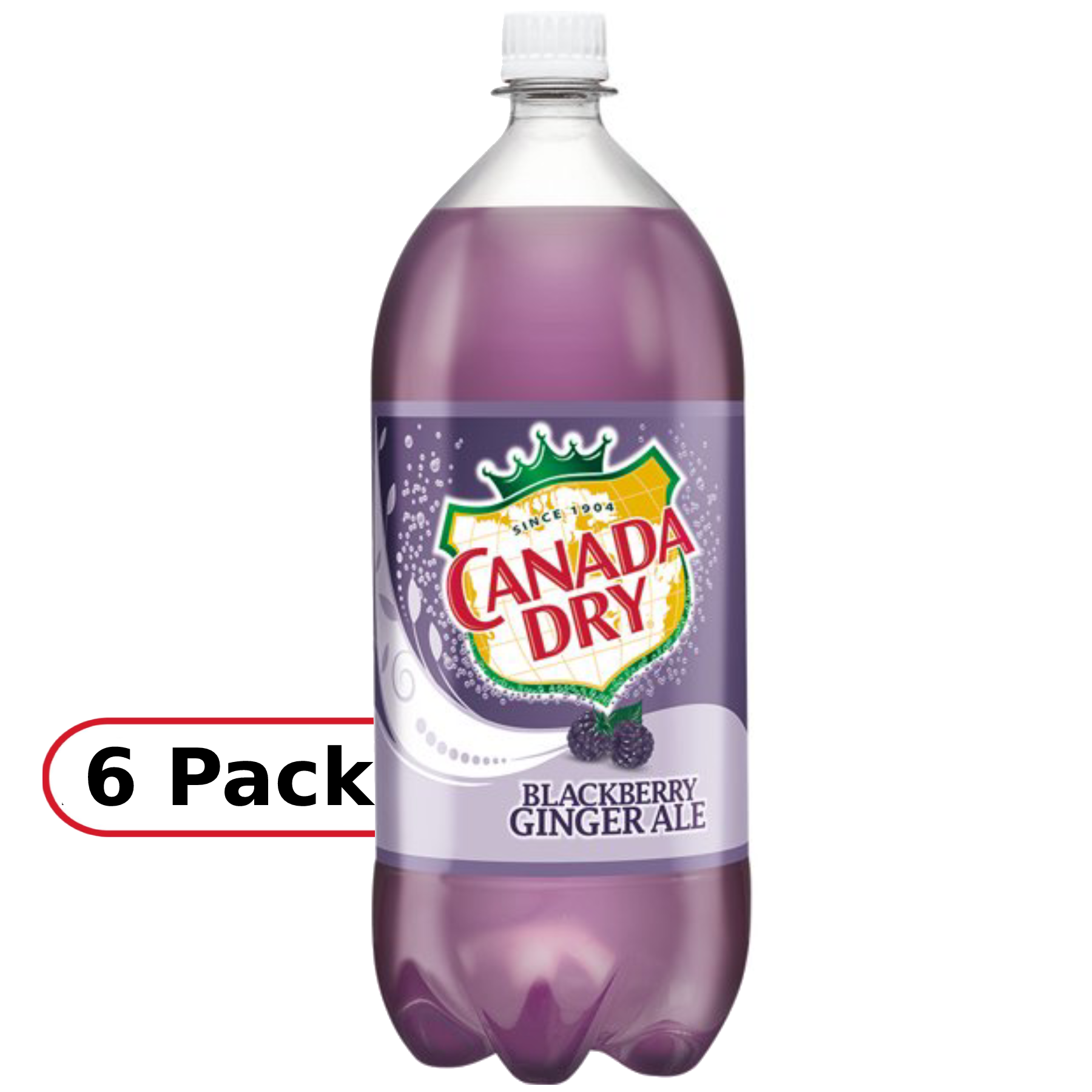 Canada Dry Blackberry Ginger Ale Soda, 2L Bottle, 6 pack