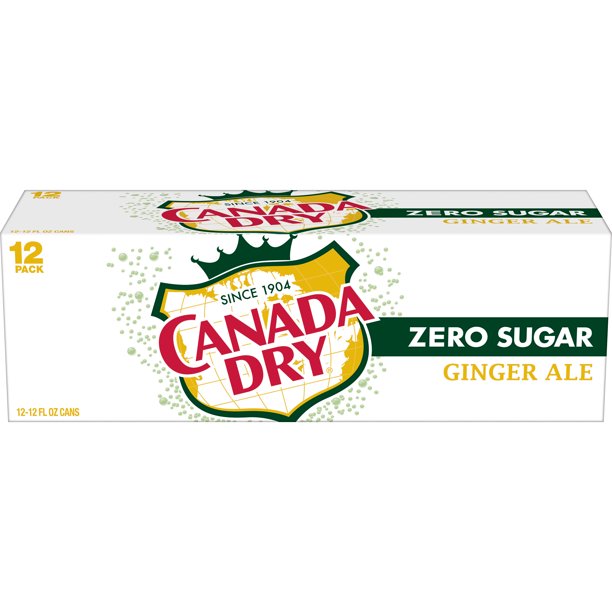 Canada Dry Ginger Ale (Zero Sugar), 12 Oz, 24 Cans
