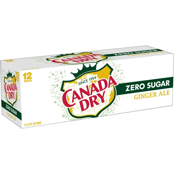 Canada Dry Ginger Ale (Zero Sugar), 12 Oz, 24 Cans