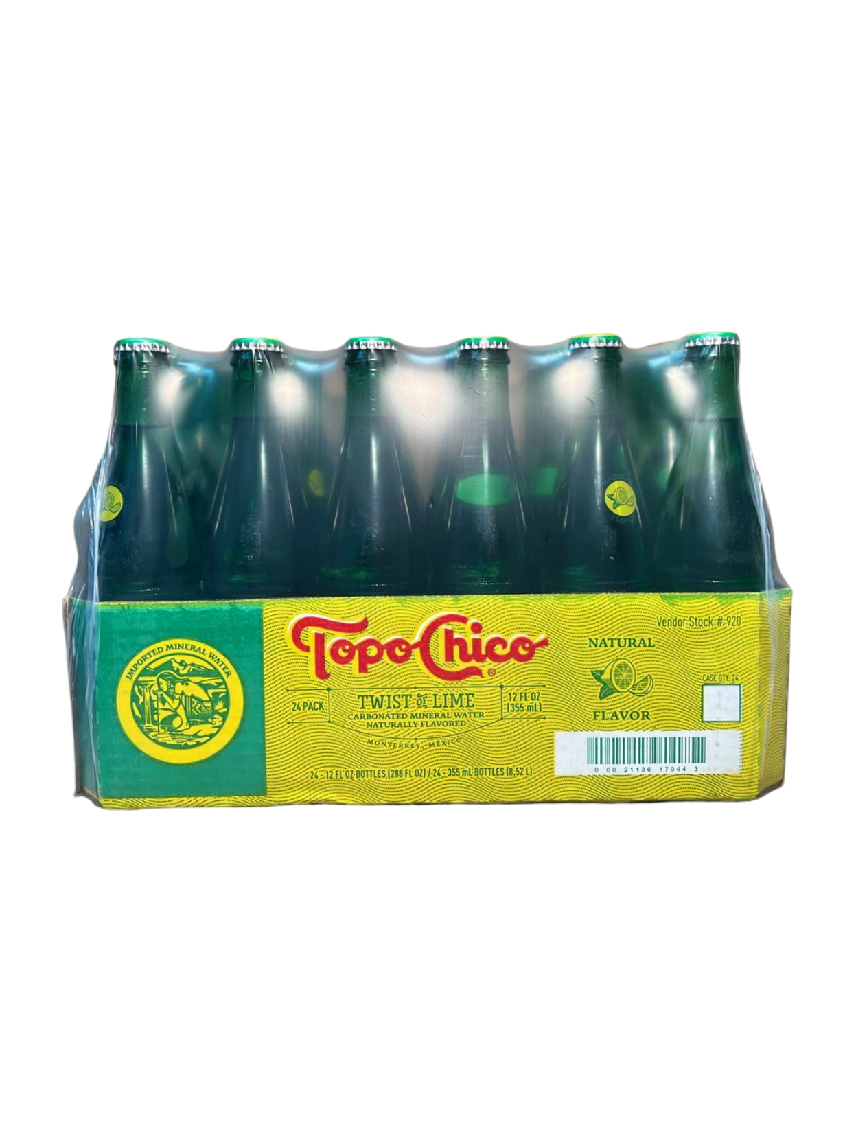 Topo Chico Sparkling Mineral Water Twist Of Lime Glass, 12 Oz, 24 Pack