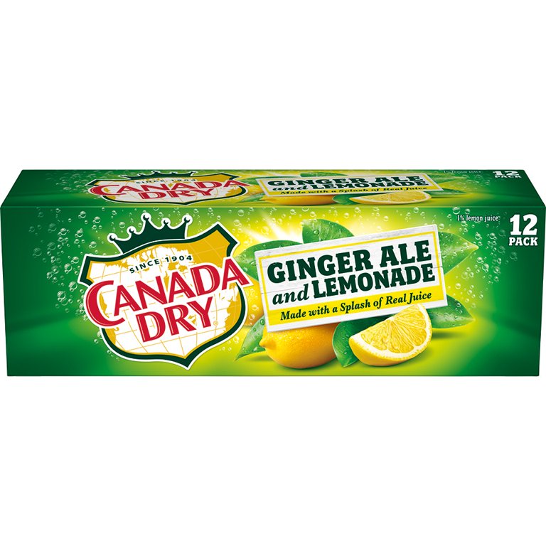 Canada Dry Ginger Ale and Lemonade Soda, 12 fl oz Cans, Pack of 24